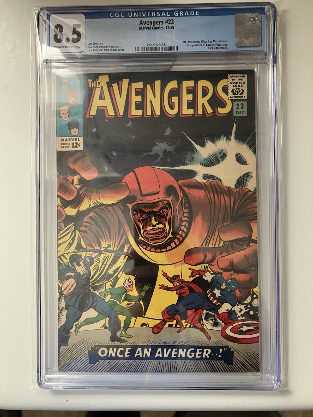 AVENGERS #23 CGC  8.5. 1st John Romita silver age Marvel.