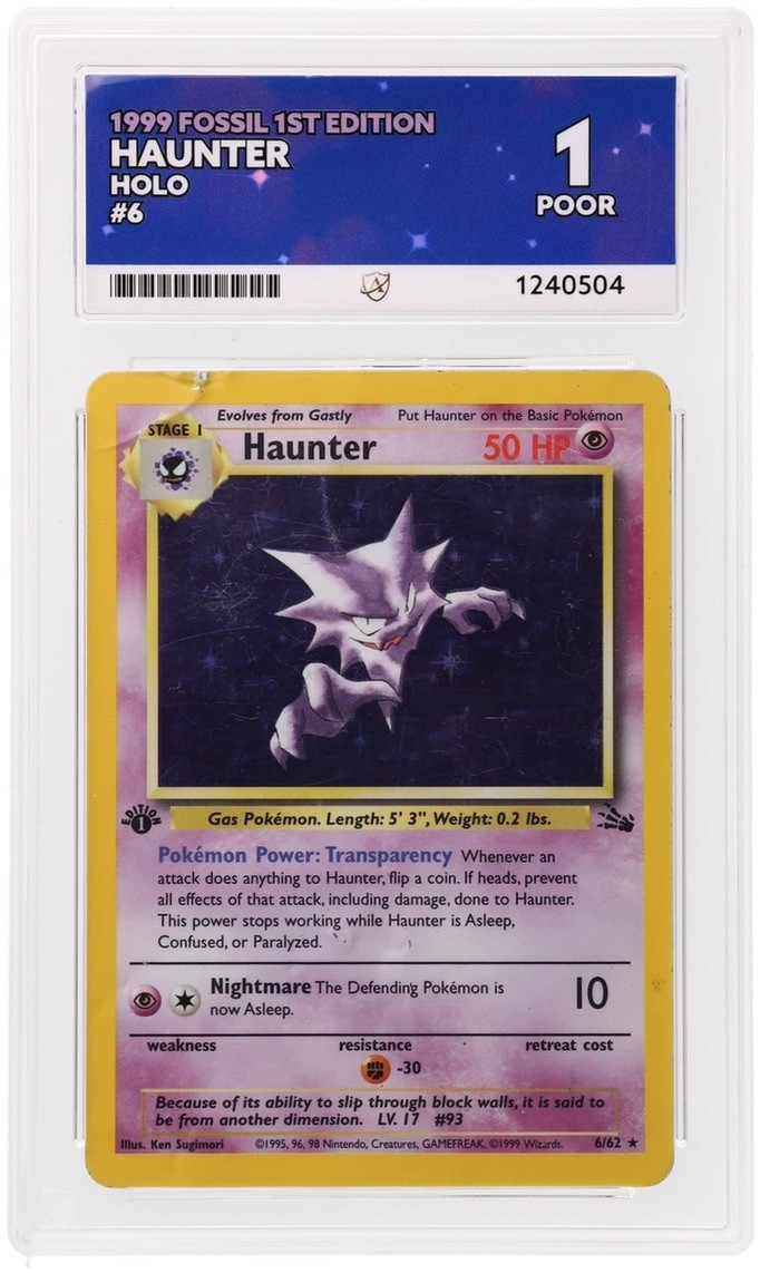 Pokemon TCG Haunter 6/62 1st Edition Fossil Set Holo Vintage 1999 WOTC Ace 1