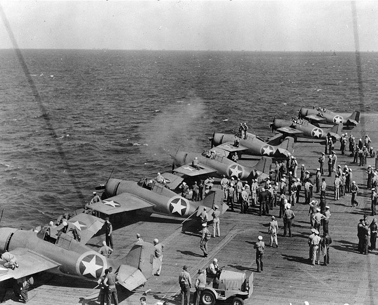 B&W WWII Photo F-4F Fighters USS Ranger WW 2 1942 World War Two US Navy USN 