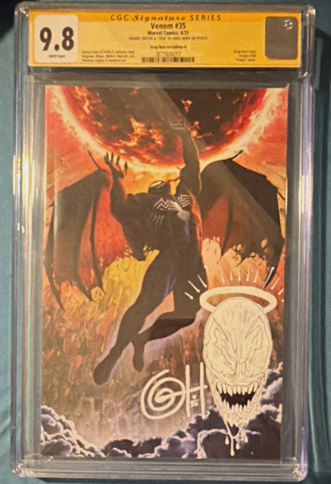 Marvel Venom #35 - CGC 9.8 - Greg Horn Art Edition B Variant Signed Sketch