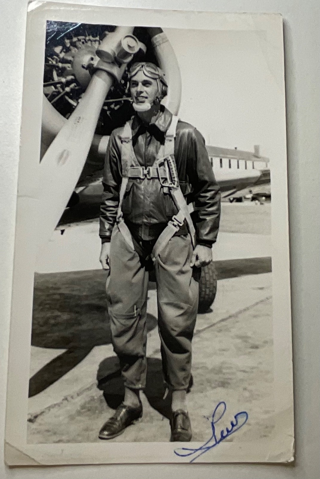 Lewis Starno Signed Vintage Military Pilot Photo Original Aviation Autograph