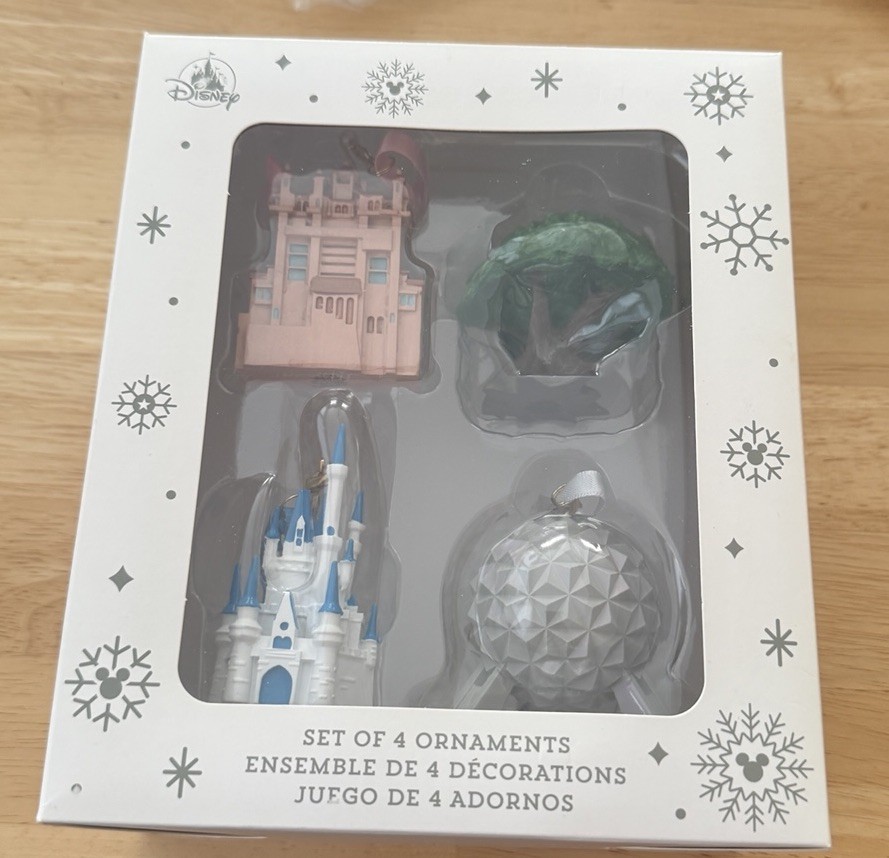 2025 Disney World 4 Park Icons Ornament Set Castle Epcot Hollywood Animal NEW