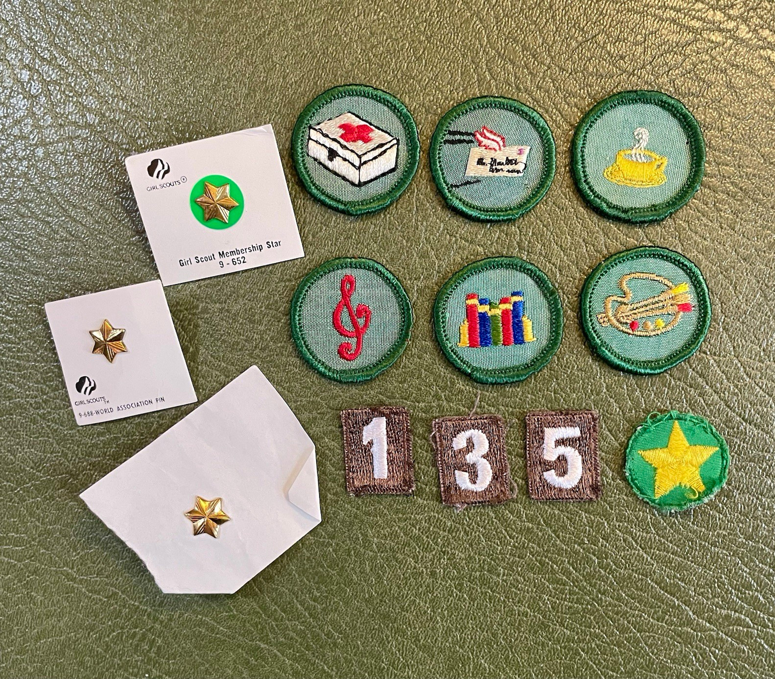 Vintage Girl Scout Patch & Pin Lot 1970s 1980s Junior Badges