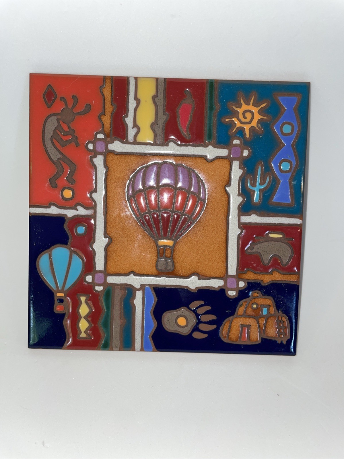 The Optimized Title: Aztec Masterworks Ceramic Art Tile Trivet Coaster 6x6 Hand