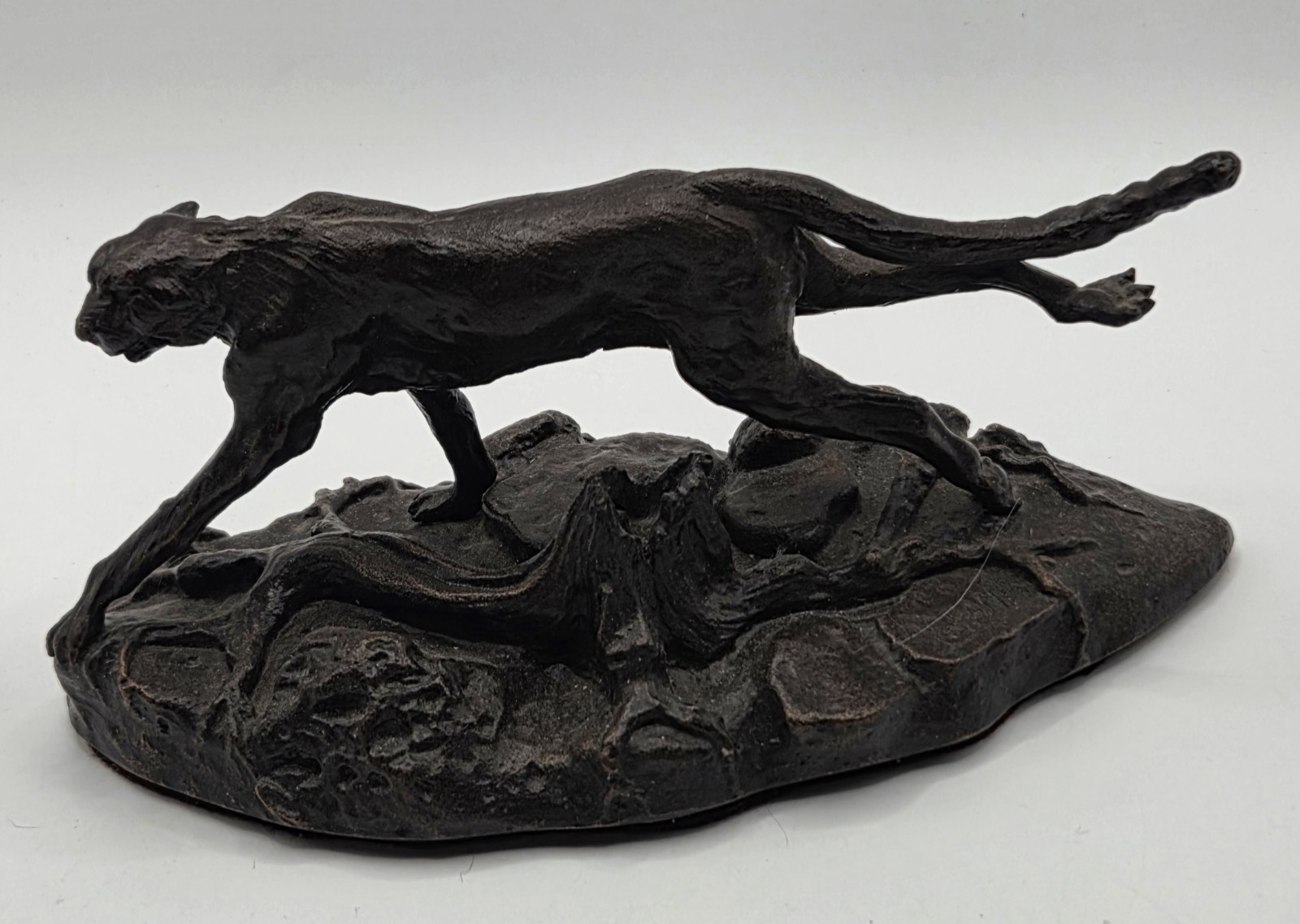 Vintage 1976 Franklin Mint Solid Bronze Cheetah Figure Polland