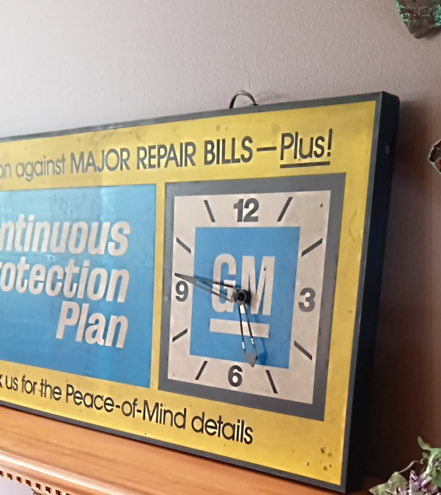 Vintage 60s 70s Original GM Dealership Sign Clock Display Double Sided Chevrolet