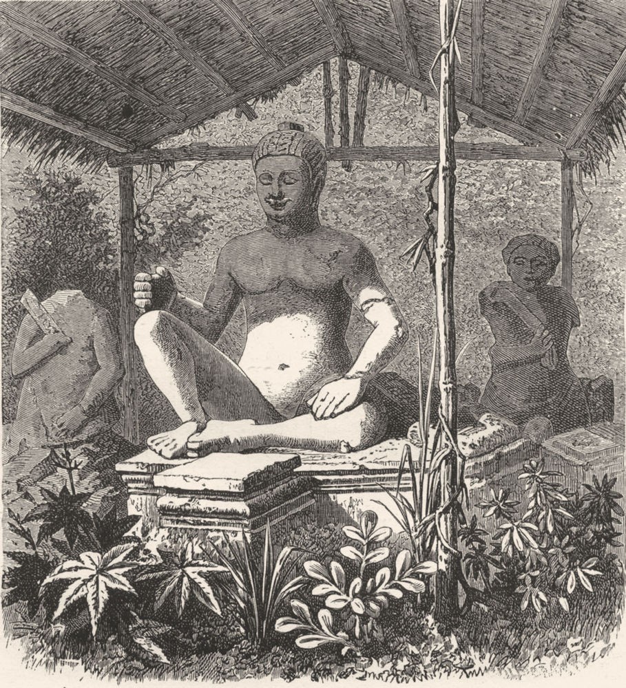 CAMBODIA. Leper King at Angcor Tom 1880 old antique vintage print picture