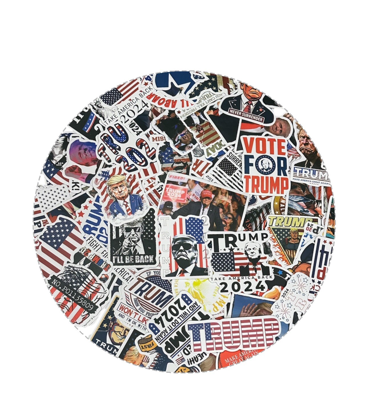 50 President Donald Trump MAGA Republican 2024 Stickers Decals Mixed Lot A9