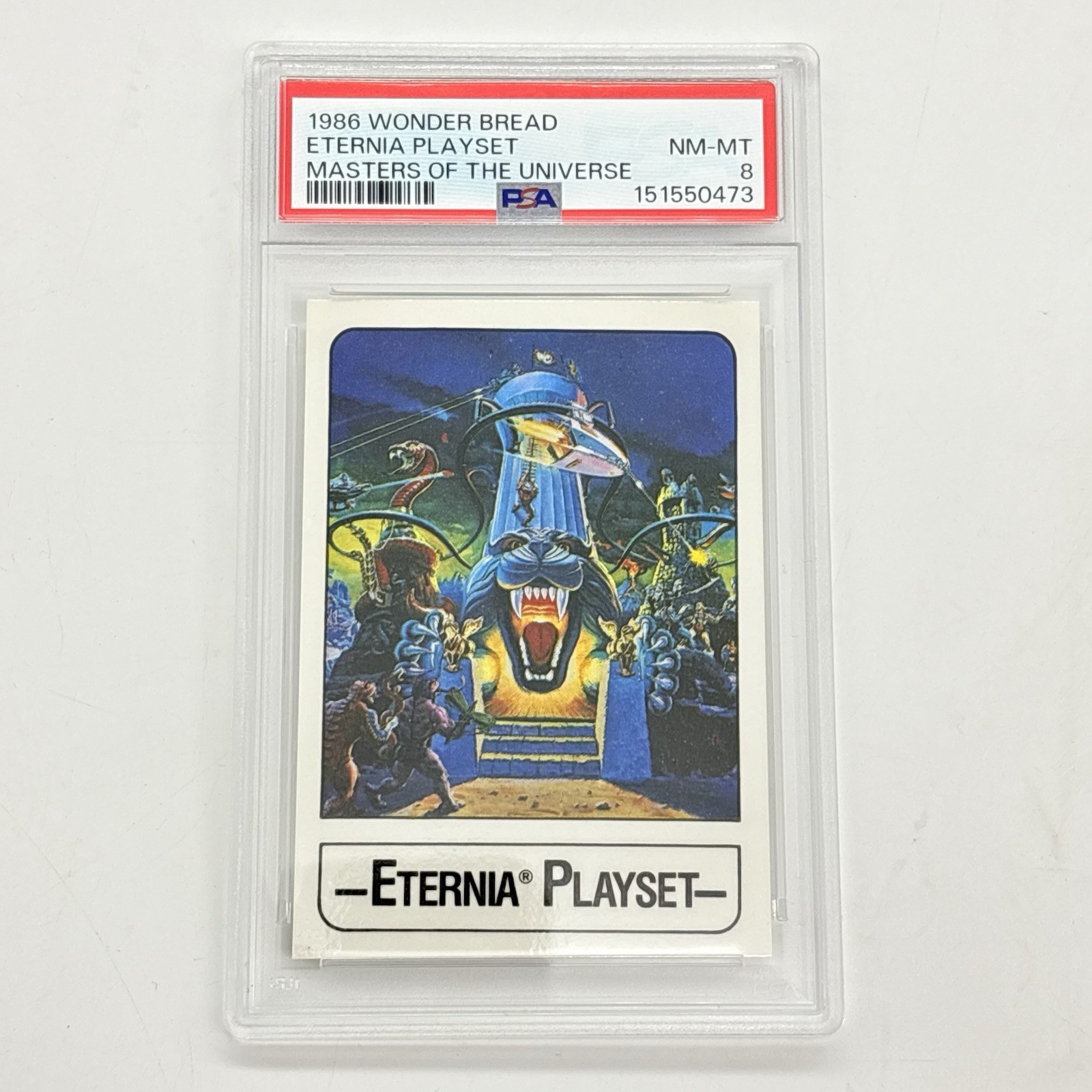 1986 Wonder Bread Masters Of The Universe Eternia Playset Graded PSA 8 Card