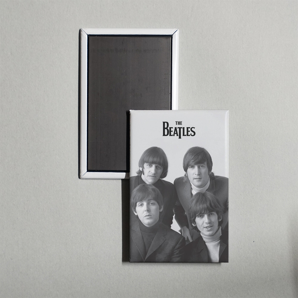 The Beatles Black & White Fridge Magnet