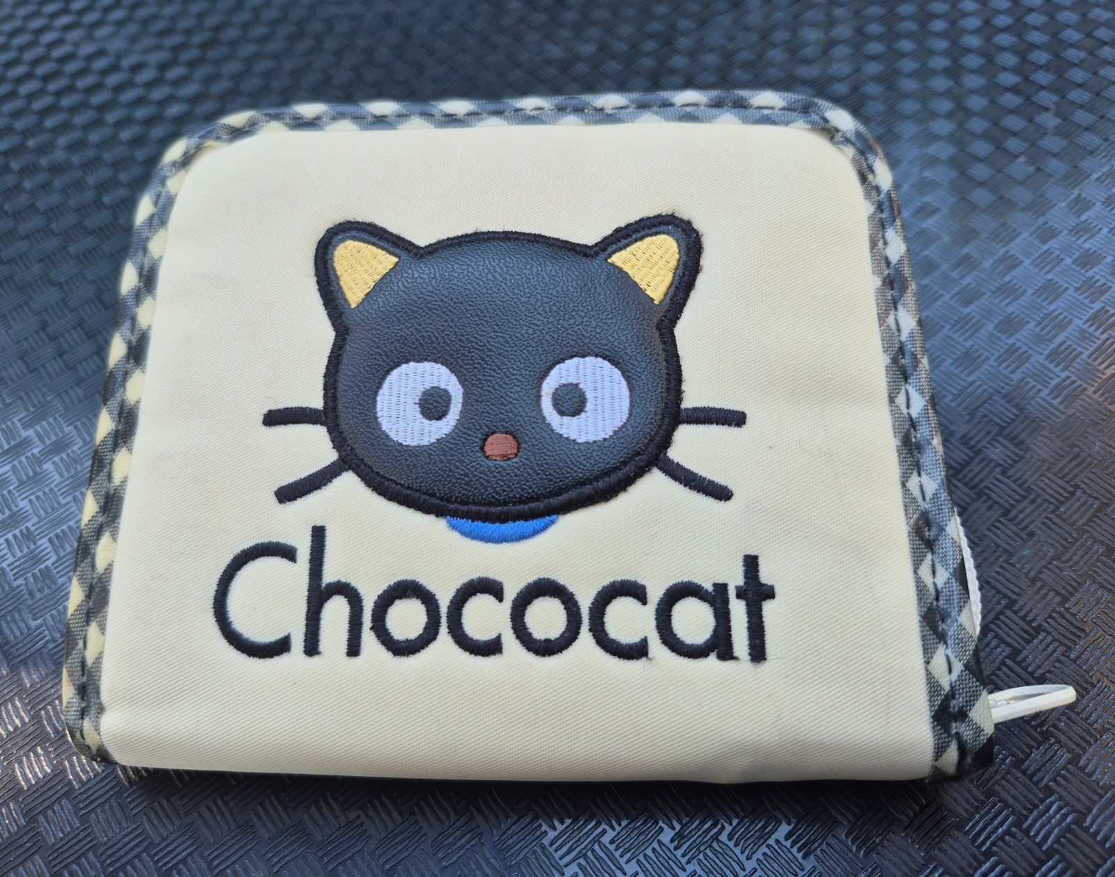 Vintage 1999 Sanrio Chococat Wallet Zip Organizer Embroidered Kawaii Rare