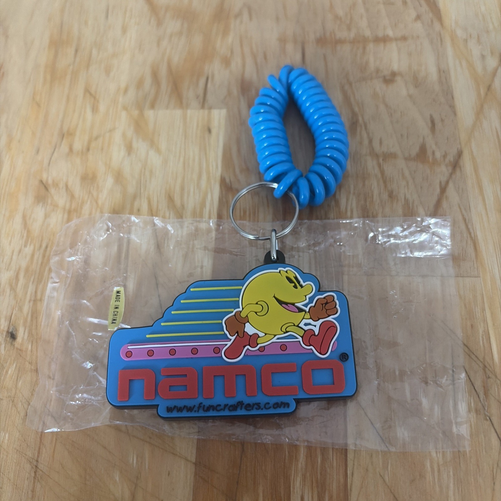 Vintage Namco Cybertainment Pac-Man Keychain NOS Sealed Fun rafters 1990s 2000s