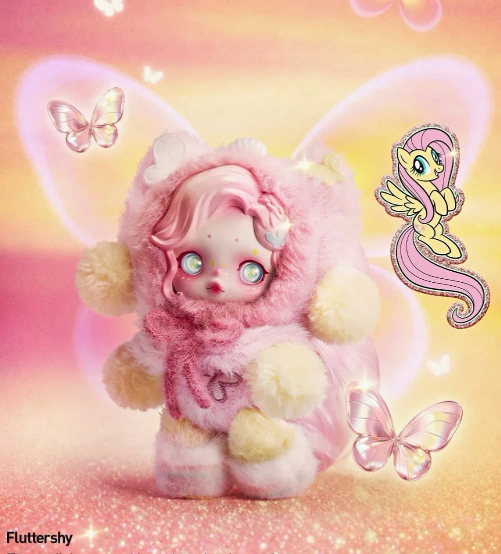 POP MART SKULLPANDA x My Little Pony Plush Pendent “Fluttershy”