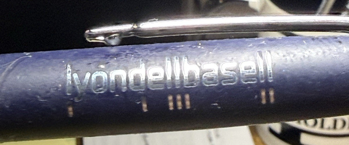 Ballpoint Pen Silver Tone & Blue LYONDELL BASELL