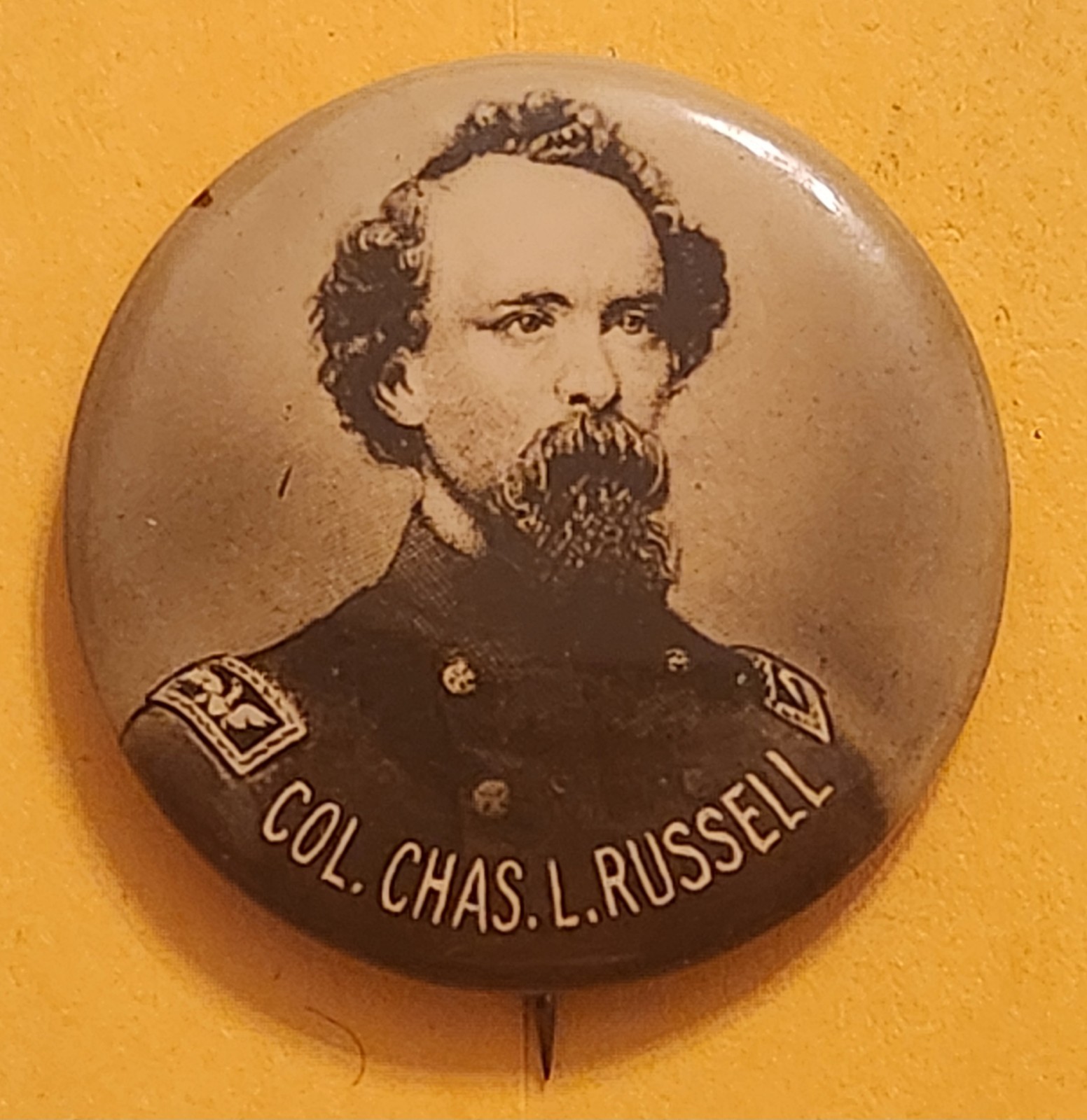 Veteran's Pin of Col Charles S. Russell 10th CT Inf, KIA Roanoke Island NC RARE