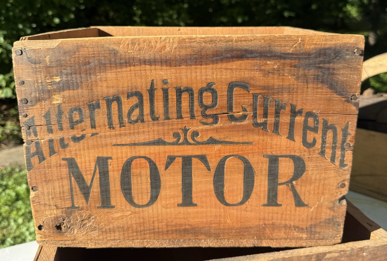 Rare Antique Emerson Fan Trojan Alternating Current Motor Wood Shipping Crate