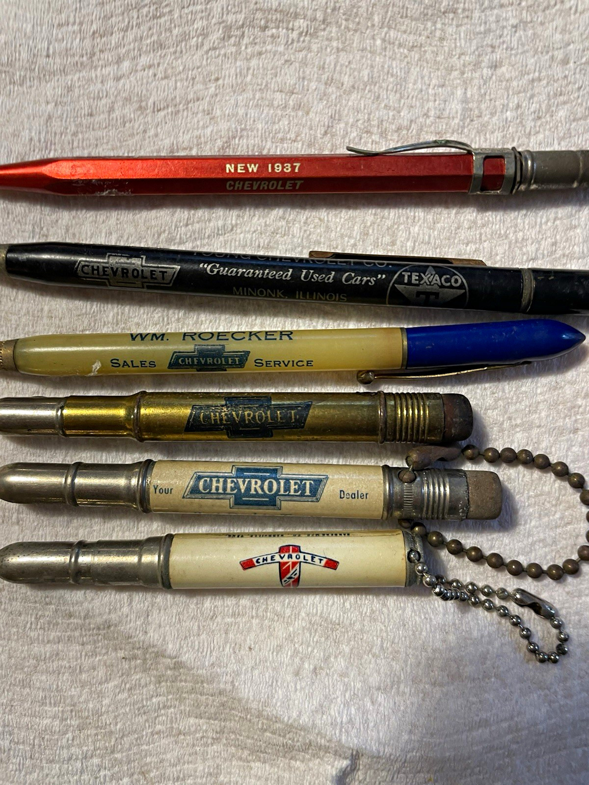 Lot of 6 Vintage Chevrolet GM  Advertising Pencils