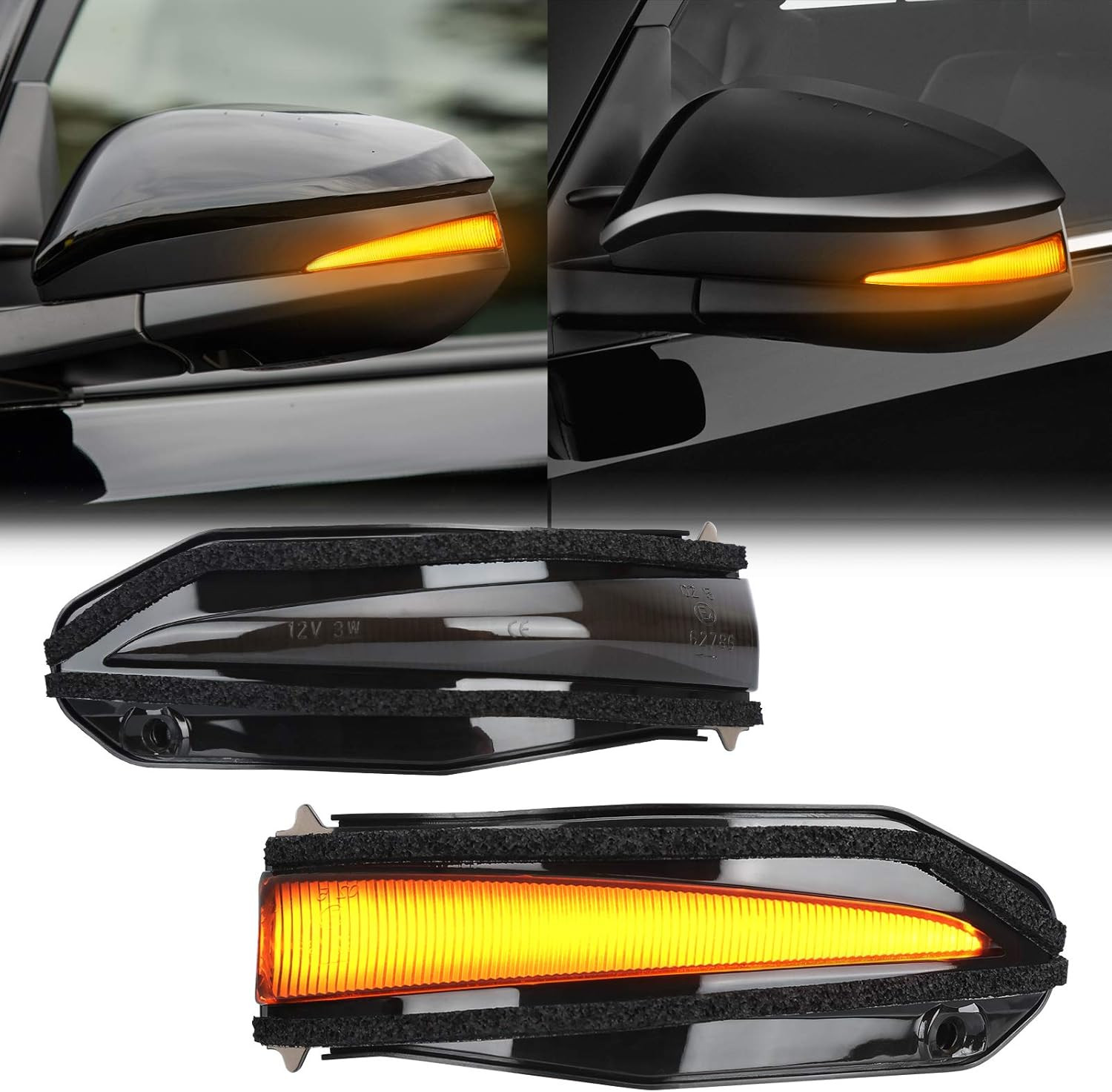 LED Side Mirror Turn Signal Lights, Sequential Dynamic Indicator Strip Fit for 2