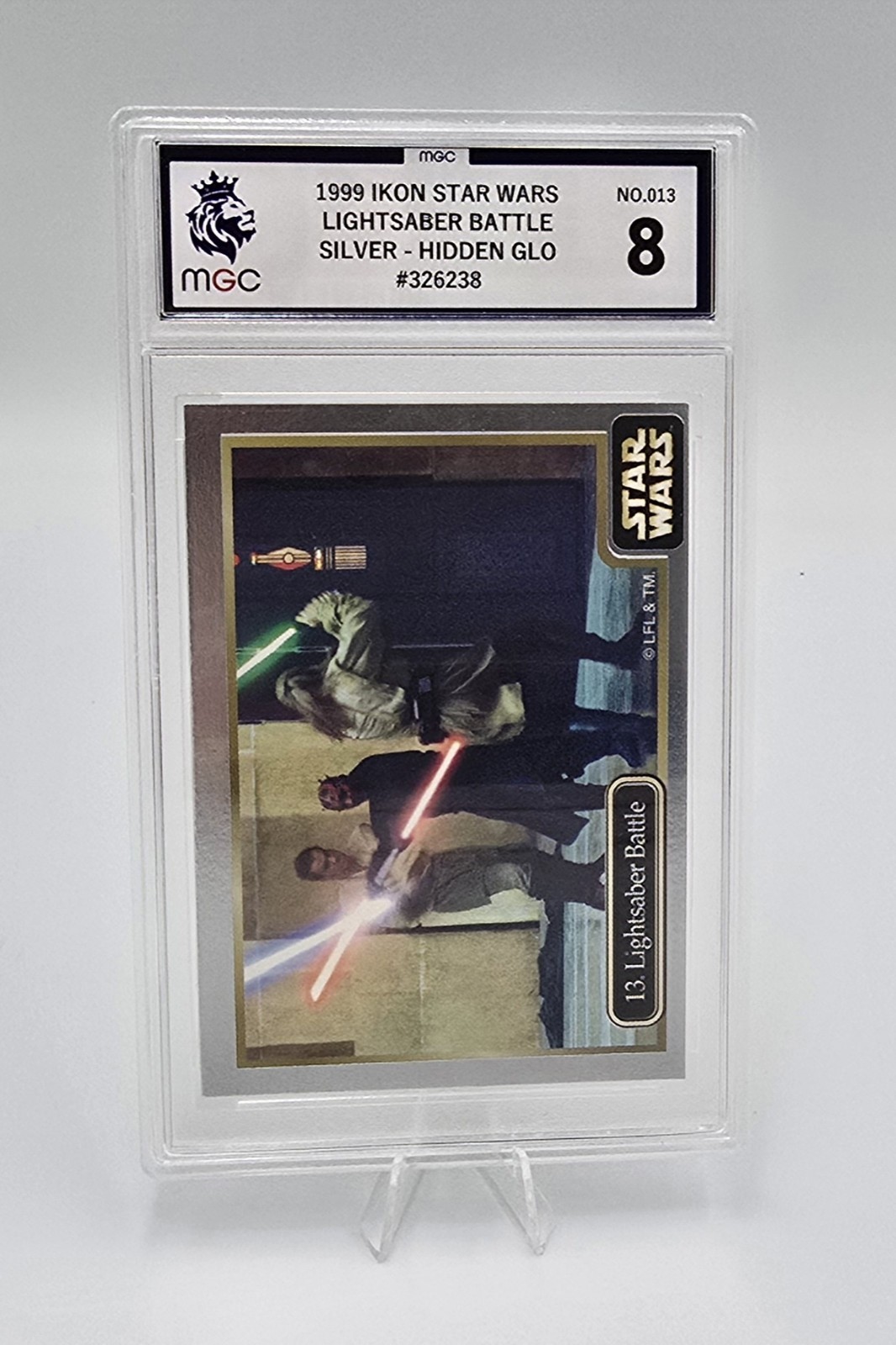 1999 Ikon Star Wars Episode 1 #13 Lightsabre Battle Silver Hidden Glo MGC 8