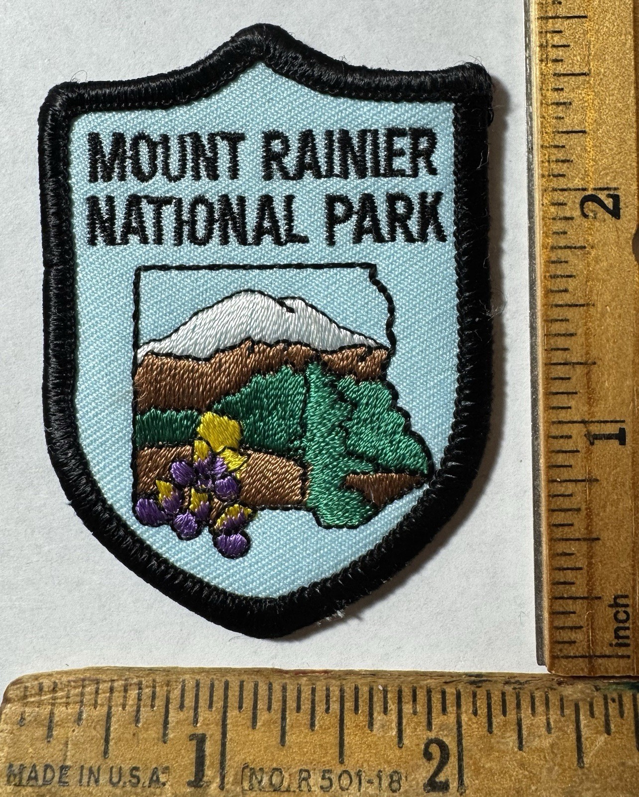 Vintage Washington Mount Rainier National Park Iron On Patch Travel Souvenir