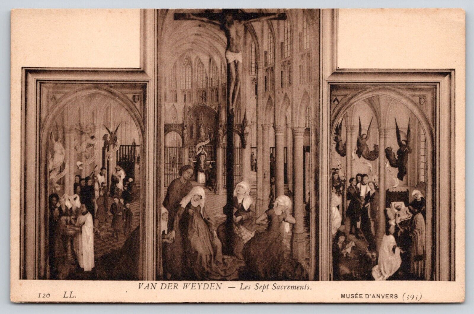 Les Sept Sacrements The Seven Sacraments Rogier Van Der Weyden Art Postcard UNP