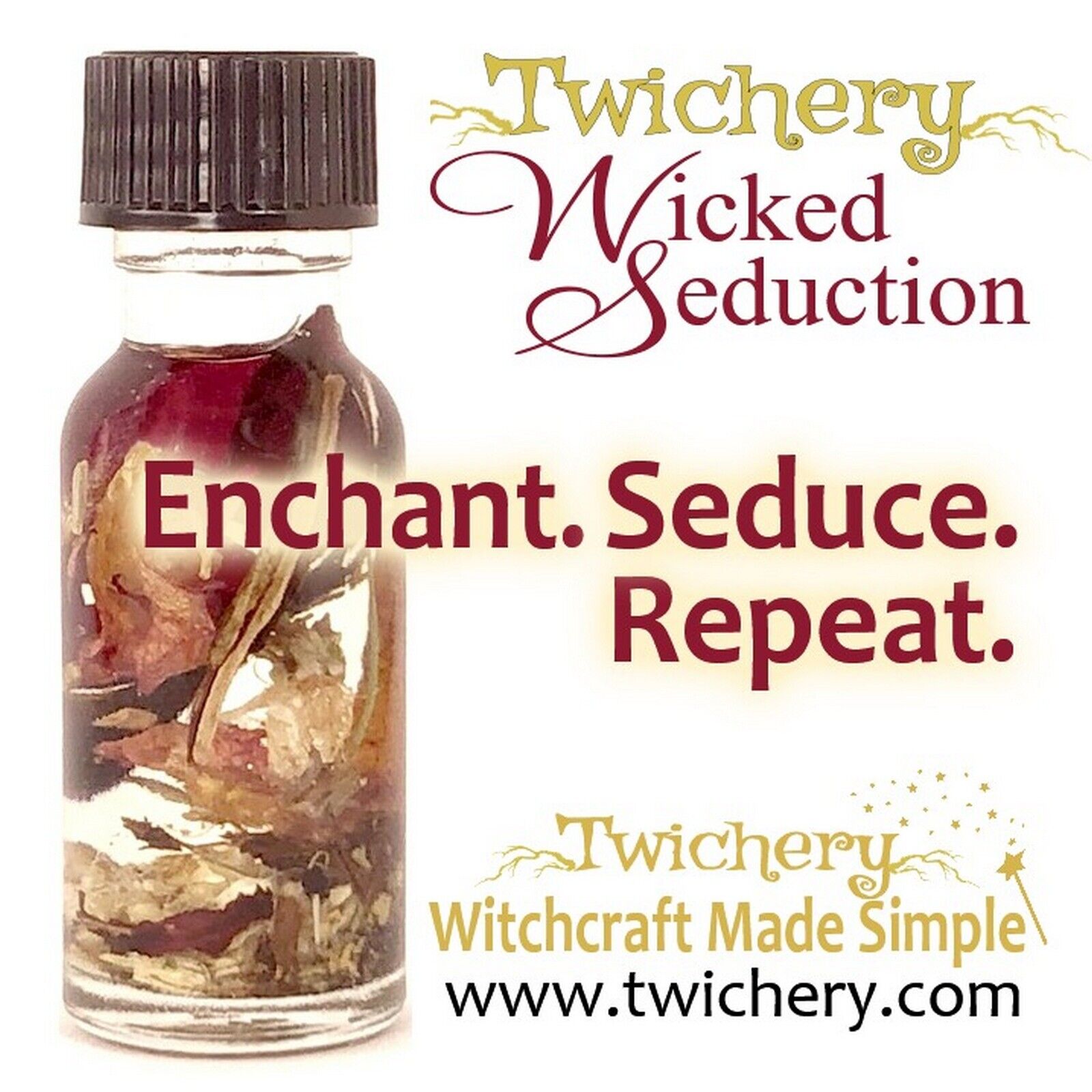 WICKED SEDUCTION OIL, Passion Lust Attraction Irresistible Hoodoo, FROM TWICHERY