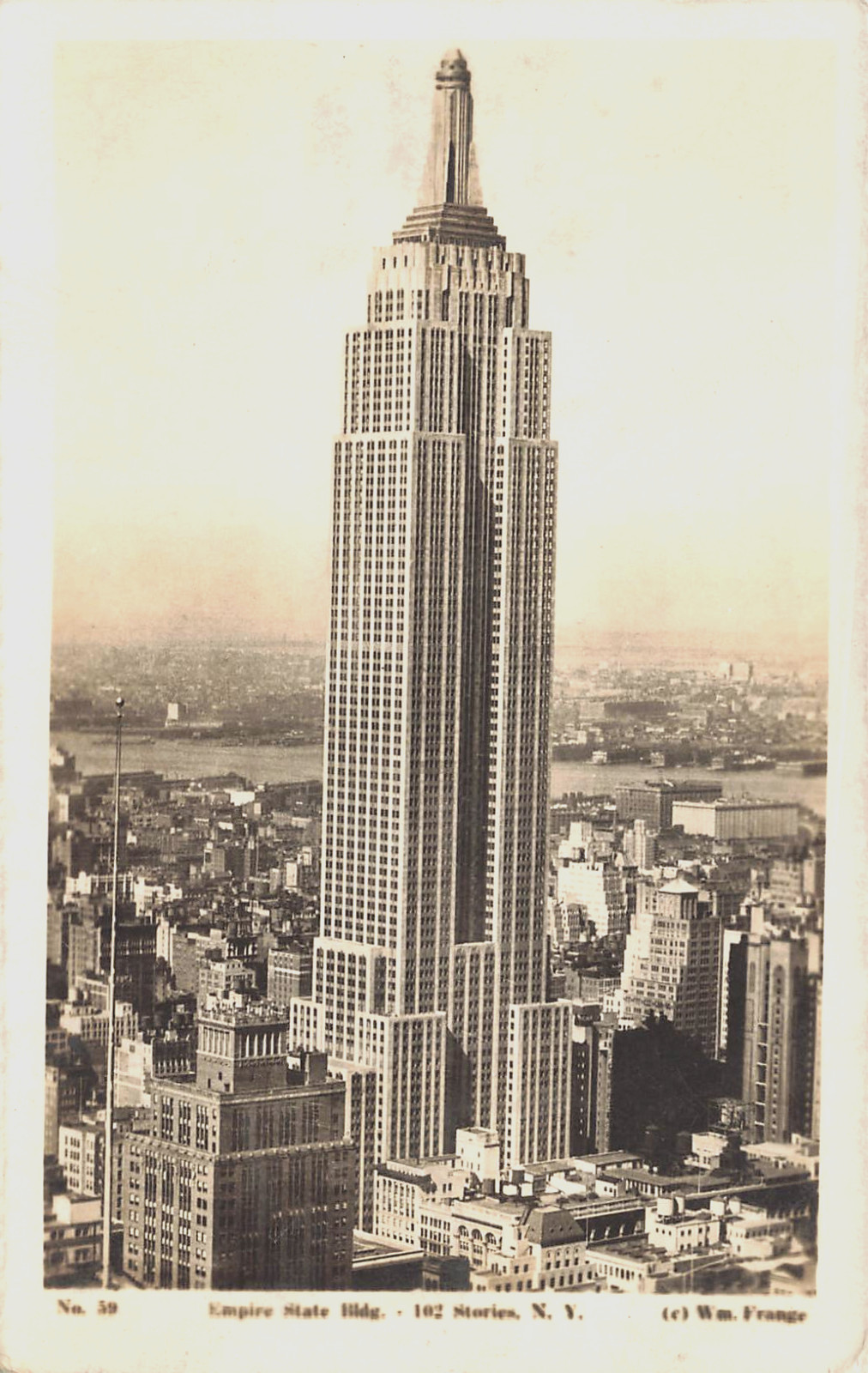 EMPIRE STATE BUILDING REAL PHOTO POSTCARD NY NEW YORK CITY 1930s RPPC