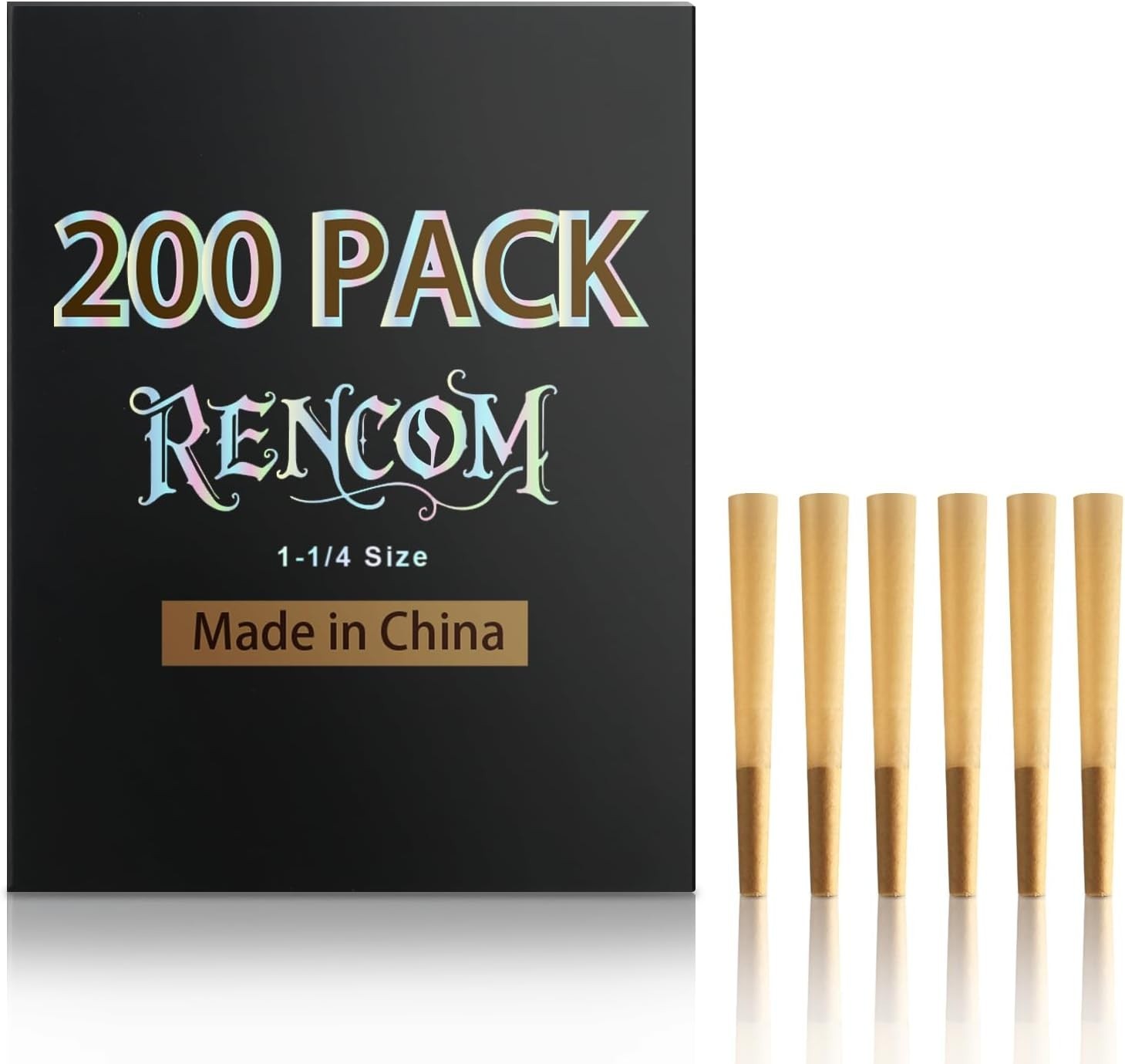 Convenient 1-1/4 Size Unbleached Pre-Rolled Cones - 200 Count for Effortless Use