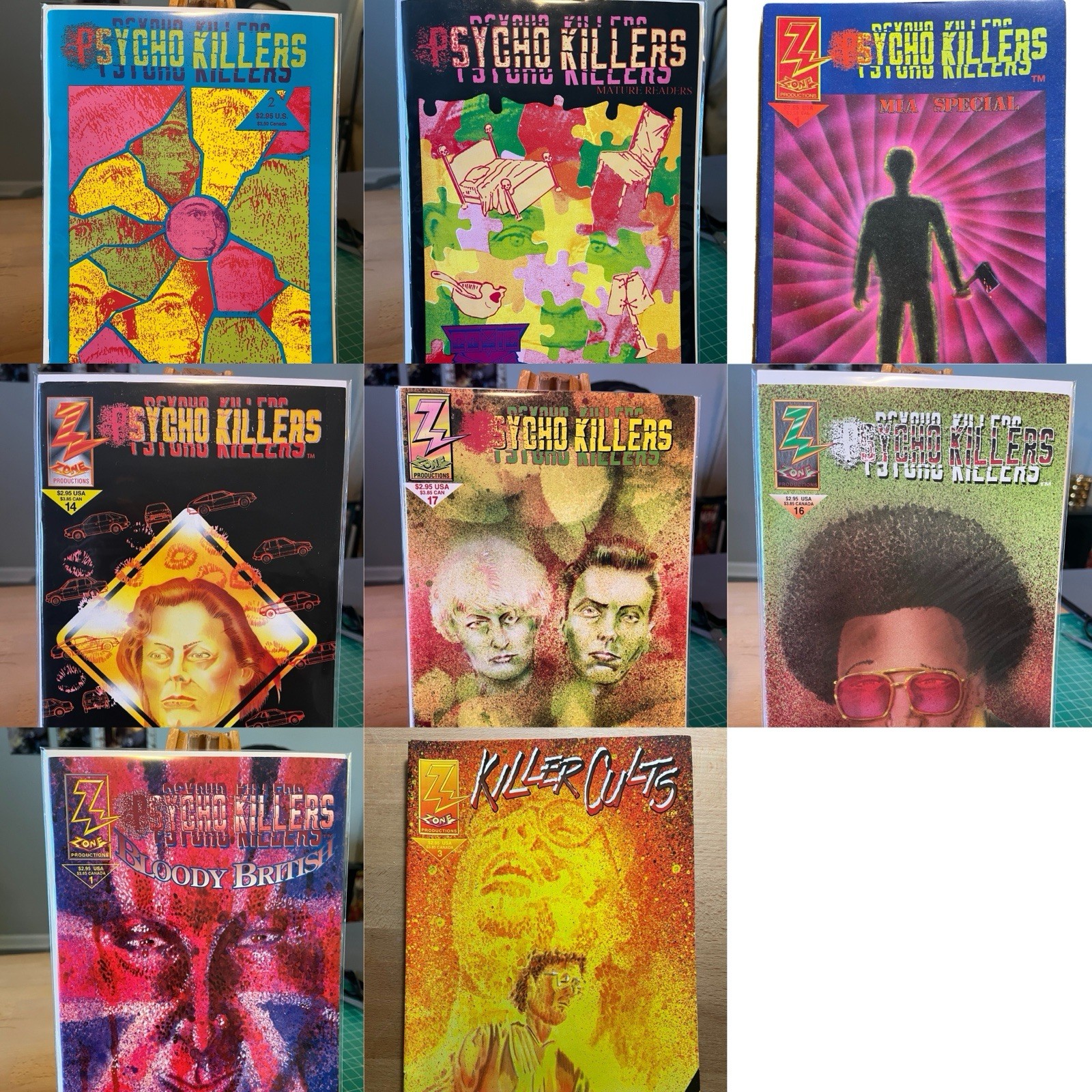 8 Psycho Killer Comic Lot Featuring Ed Gein, Wayne William’s And More 
