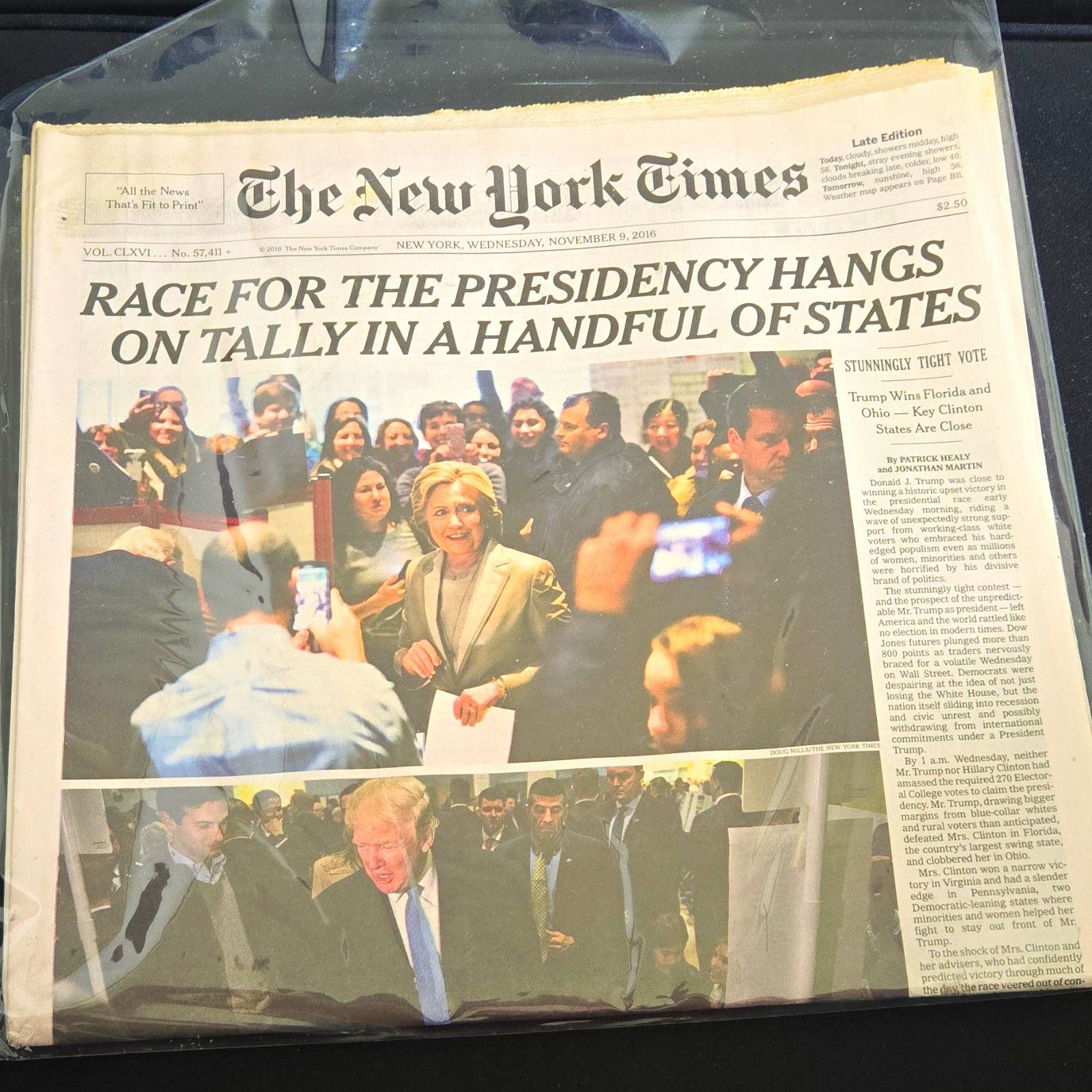 The New York Times Late Edition Wednesday November 9, 2016 - Election Coverage