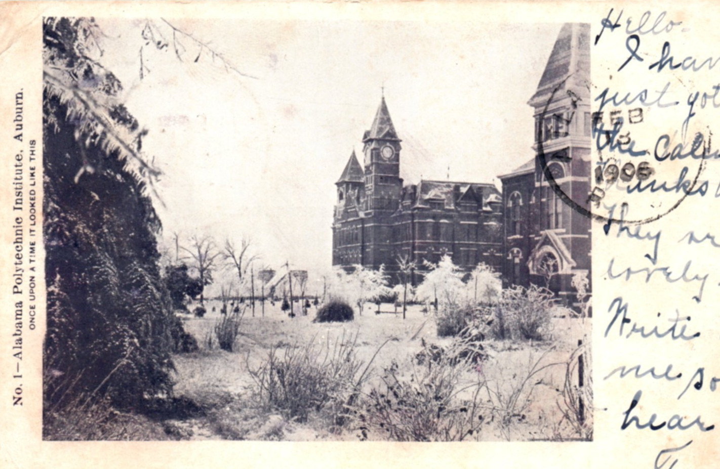 Auburn AL Alabama Polytechnic Institute Postcard 1906 Vintage Antique