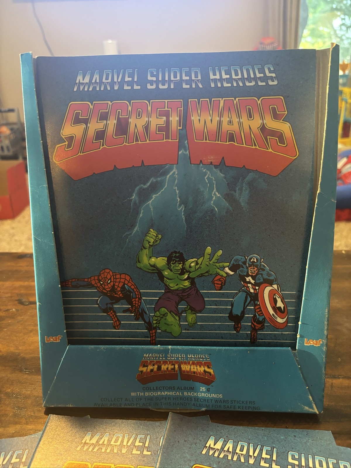 1984 Leaf Marvel Secret Wars Sticker Album Lot of 6 + Store Display Box