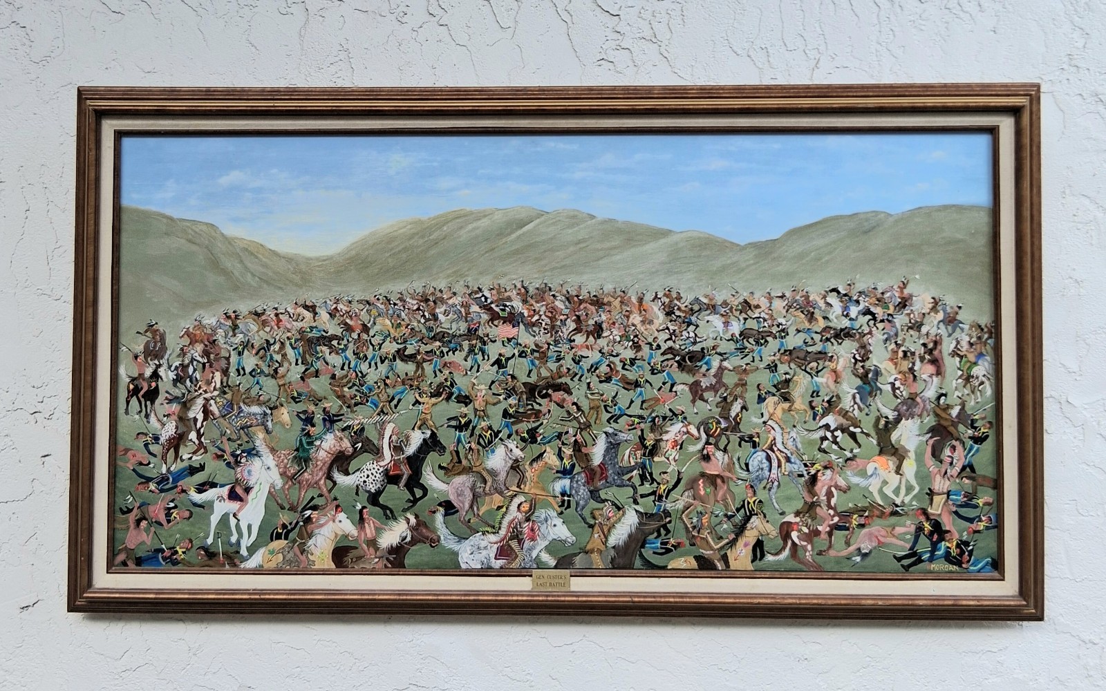 General Custer's Last Battle Oil on Canvas by Justin Wilbur Morgan 1929-2009