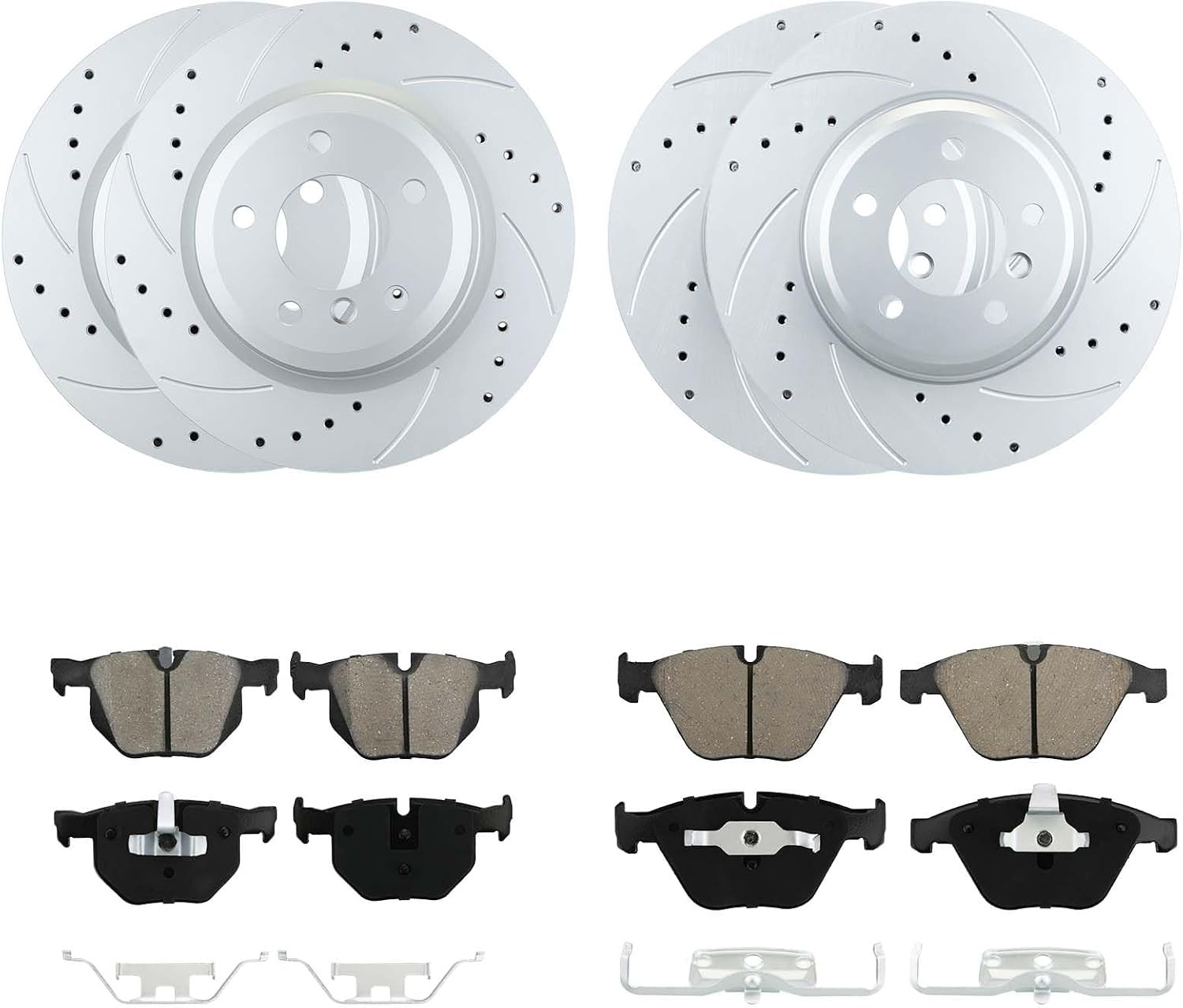 BETTHAND Front And Rear Brake Pads And Rotors Compatible With BMW