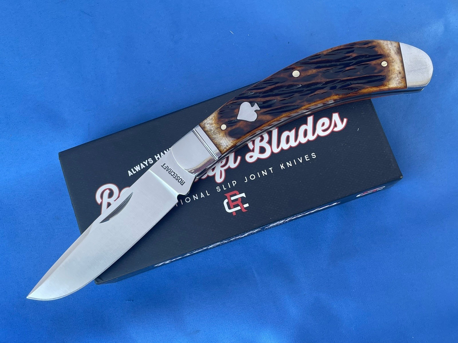 Rosecraft RCT015-DJB Obed Creek Bow Trapper Knife Dapper Jigged Bone 14C28N