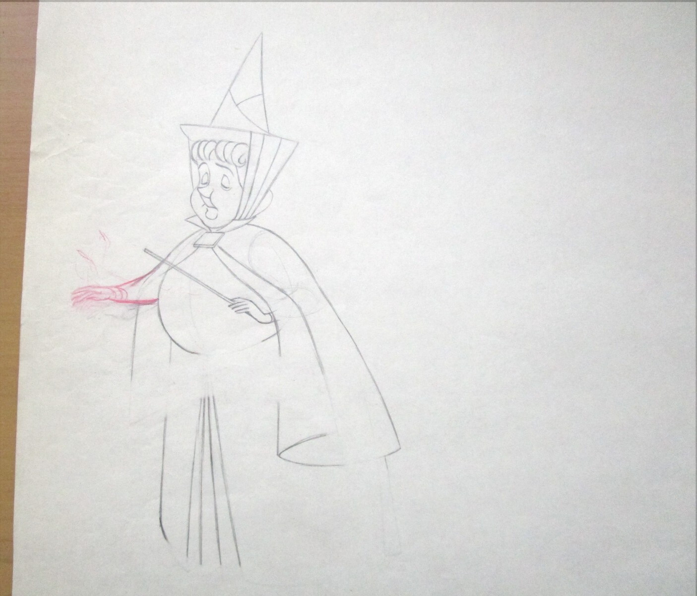 1959 SLEEPING BEAUTY FLORA Fairy Walt Disney ORIGINAL PRODUCTION cel DRAWING