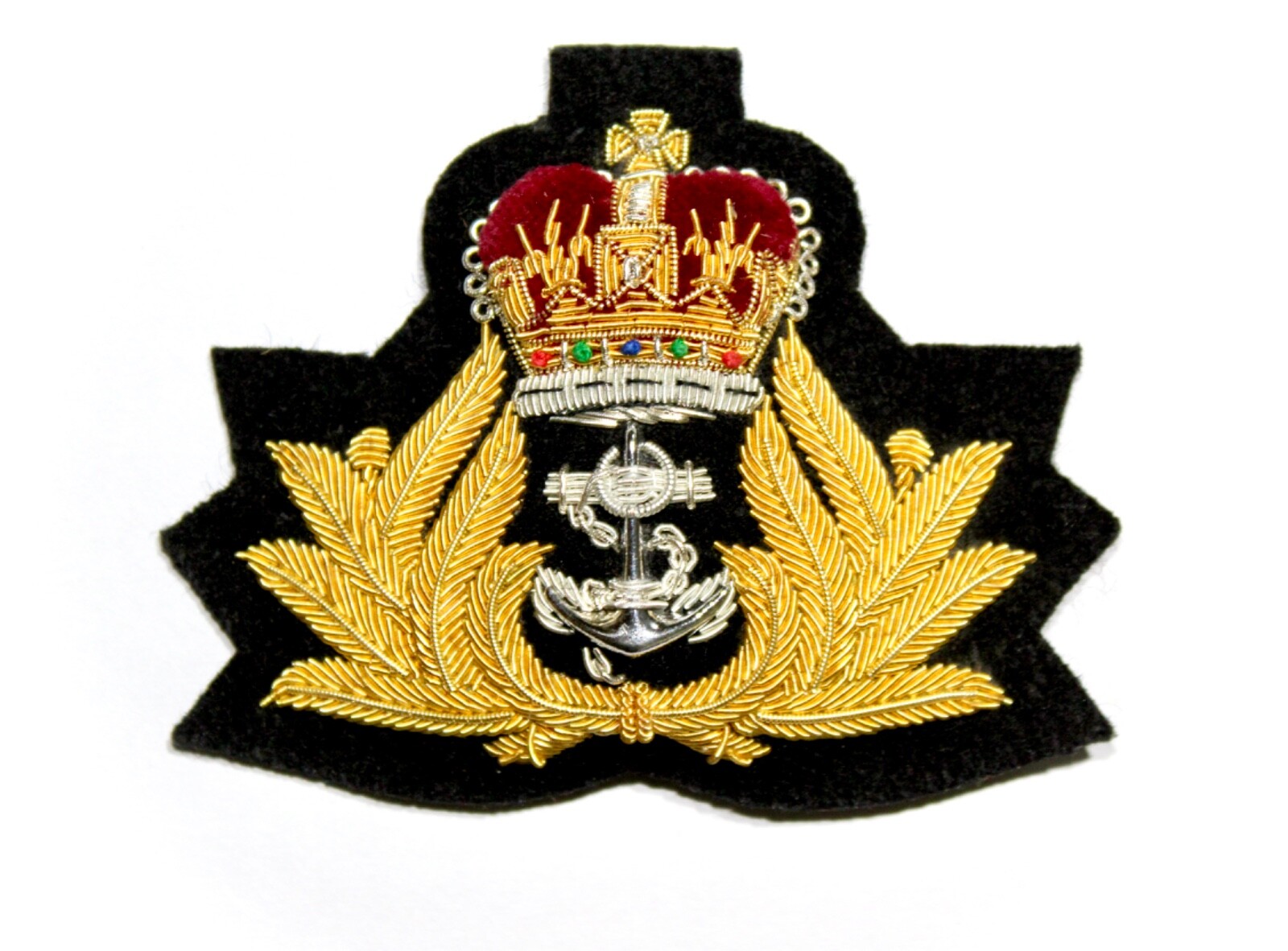 Royal (British) Navy Officers Bullion Embroidered Admiral Cap Badge -UK Military