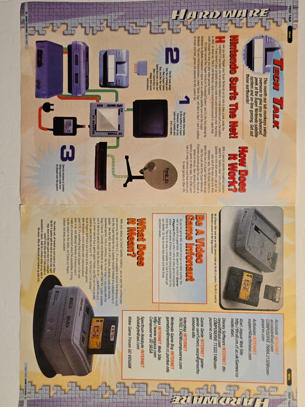 Rare Vintage 90s Gaming Print Ads Lot Sega Nintendo Satellaview Hardware Display
