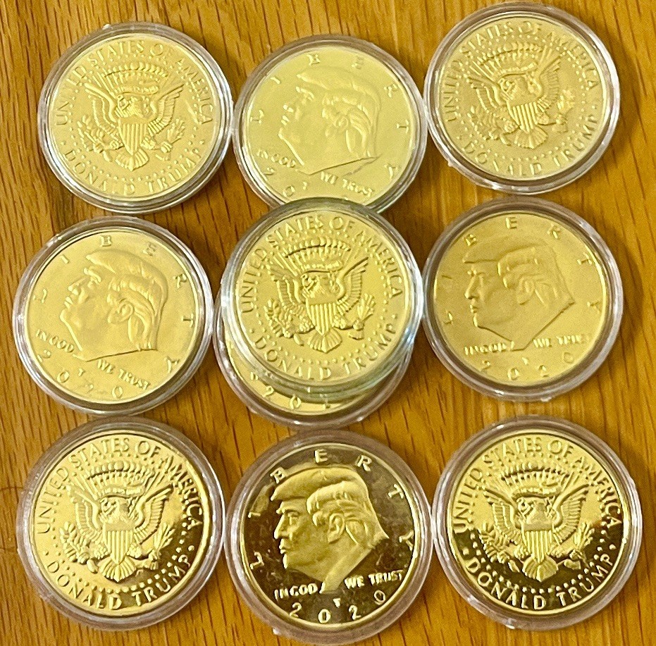 Bulk buy 5 Gold Coins 2020 Donald Trump Liberty Eagle Gold Plated COINS