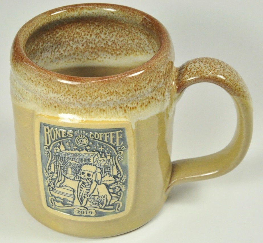 BONES COFFEE CO. 2019 RARE CHRISTMAS EDITION MUG HANDTHROWN USA DENEEN POTTERY