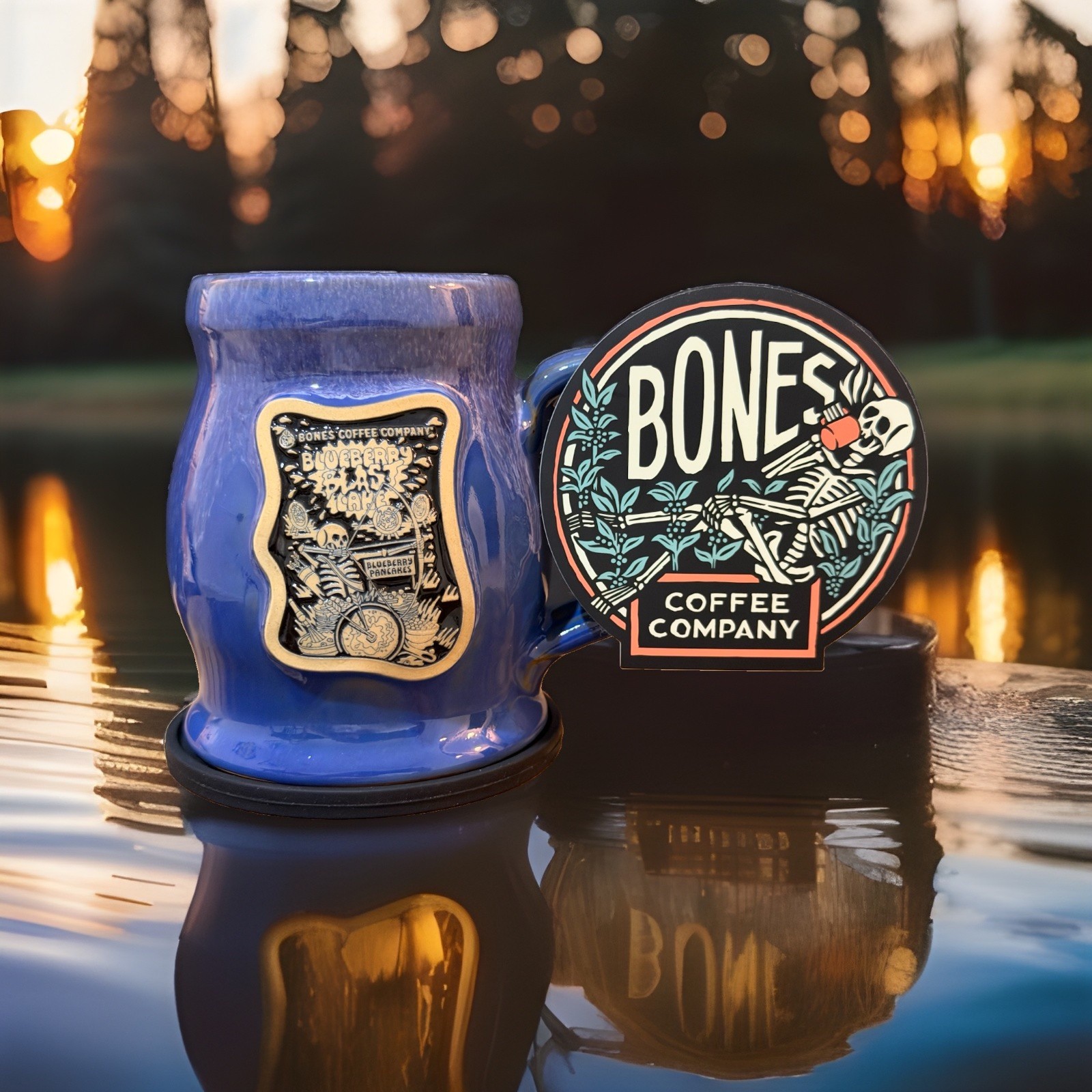 Bones Coffee Company 2024 Blueberry Blast Cake Coffee Mug By Deneen *BRAND NEW*