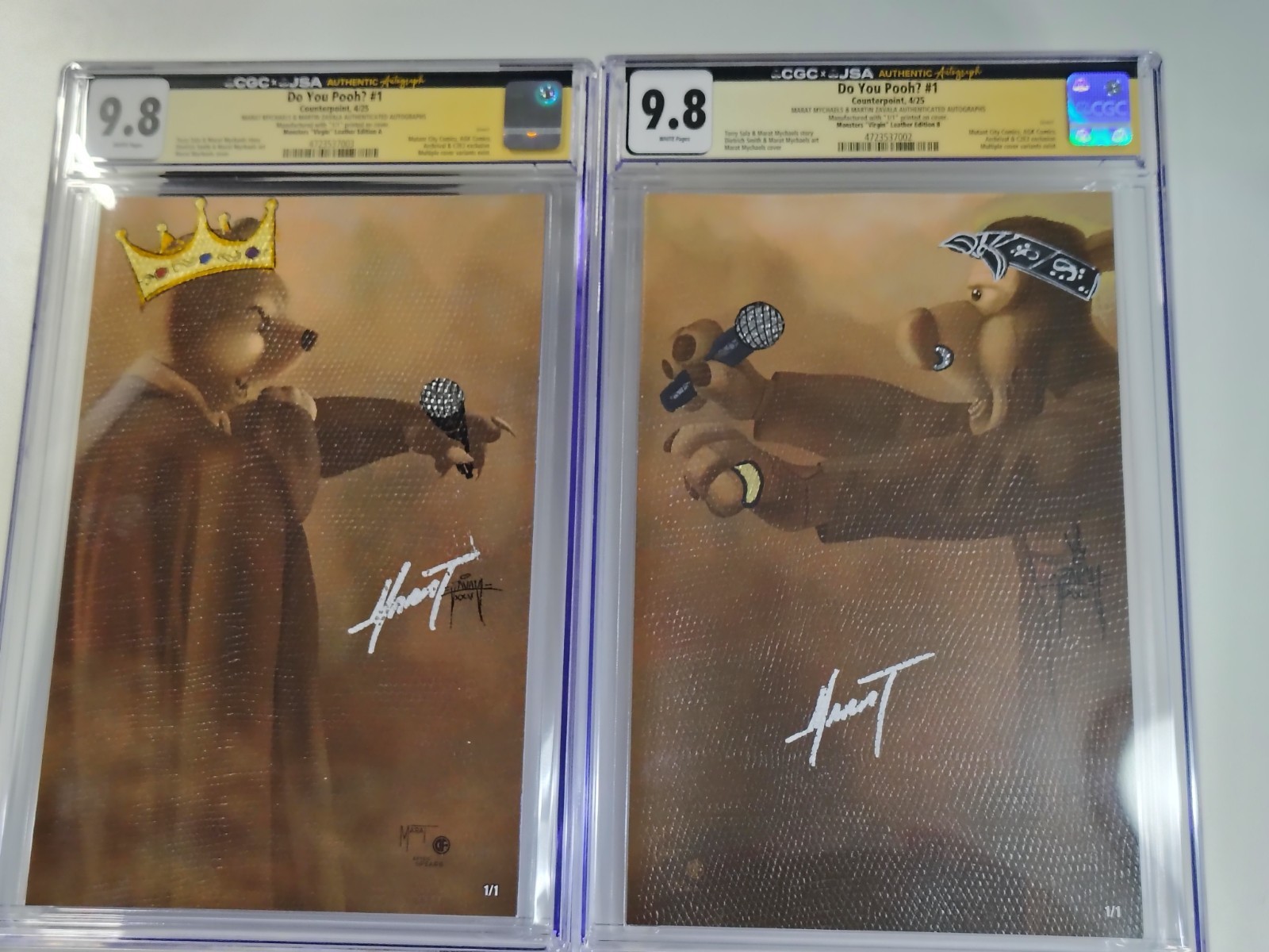 Do You Pooh #1 Monsters Leather SET 1/1 Signed Remarked Marat Zavala CGC JSA 9.8