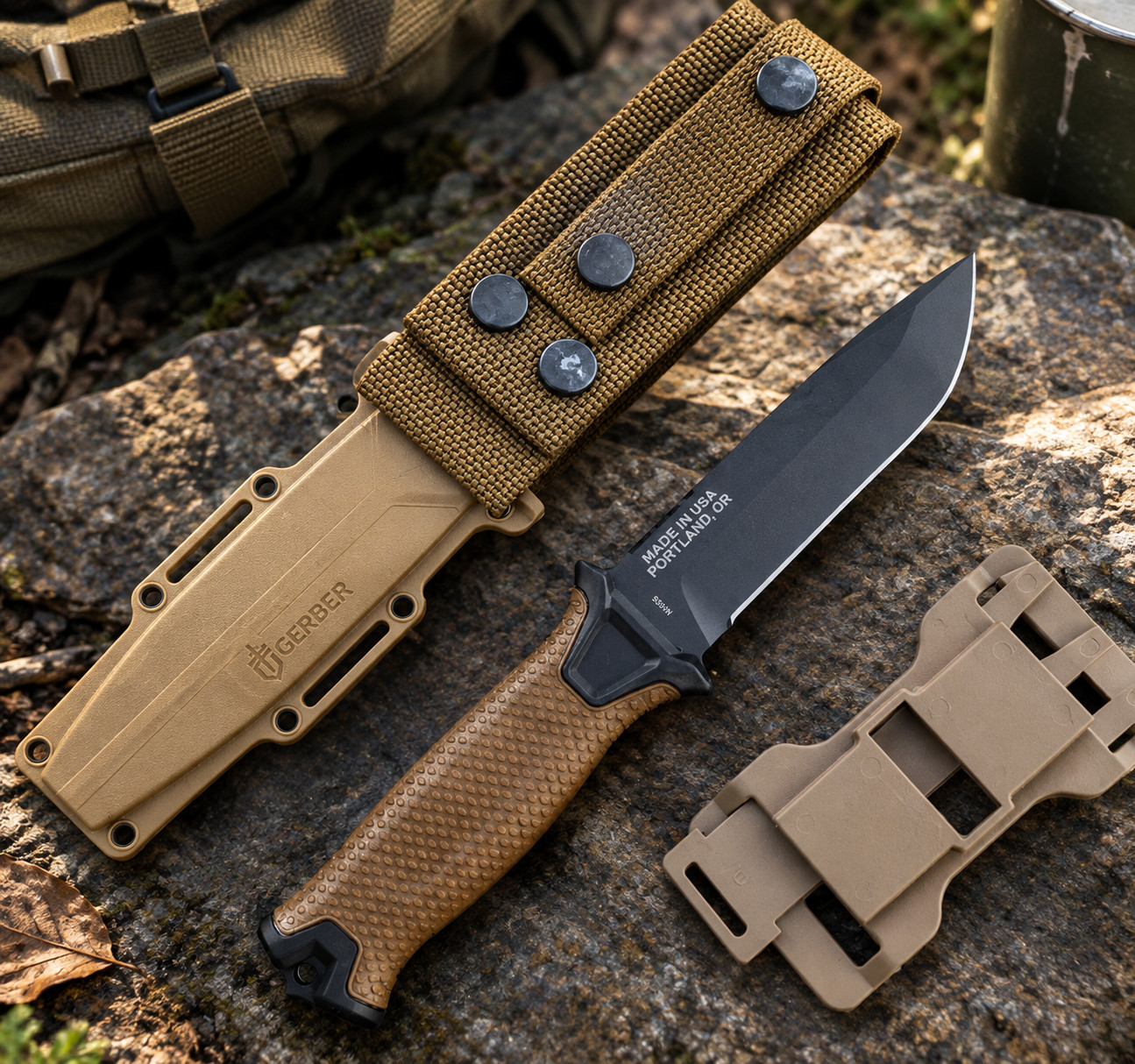 Gerber Gear Strongarm Fixed Blade Tactical Knife, Plain Edge, Survival Knife