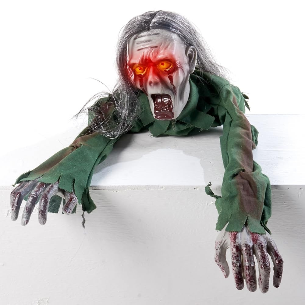 yosager Halloween Scary Yard Decorations, Electric Crawling Ghost Long Red