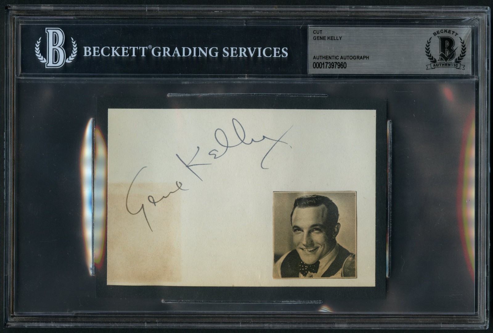 Gene Kelly signed autograph auto 3x5 cut Actor Singin' in the Rain BAS Slabbed