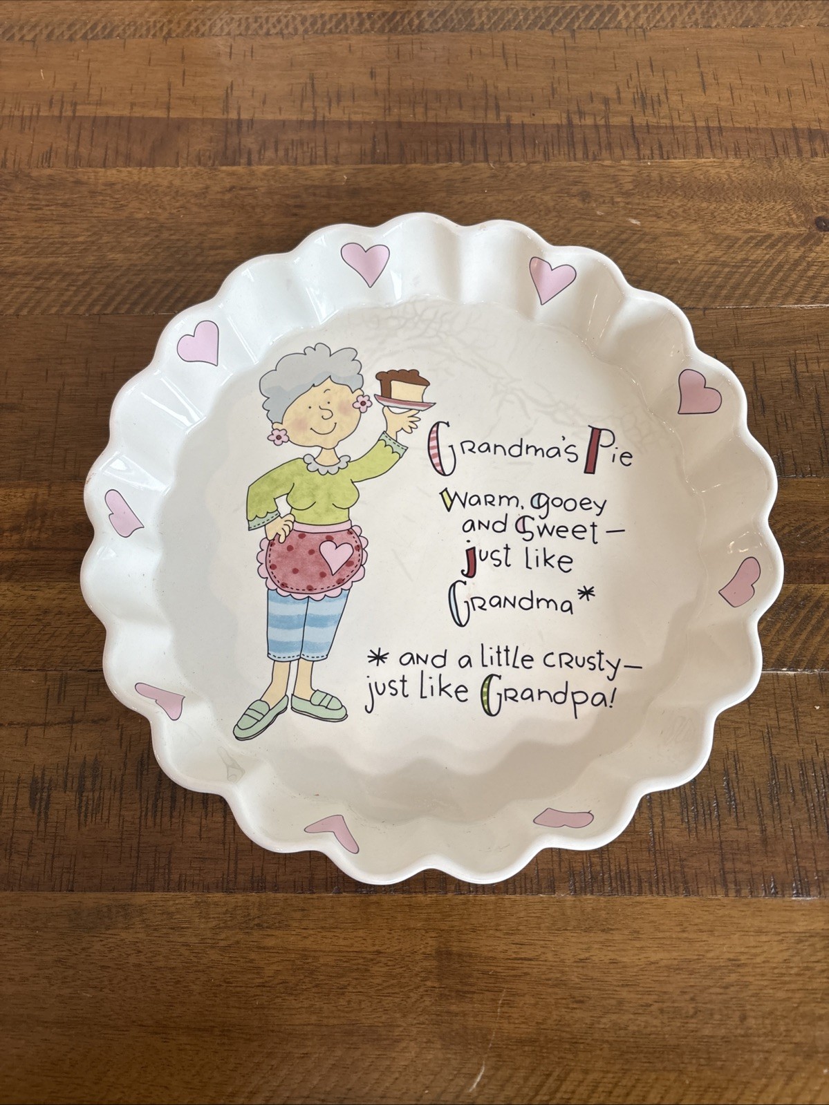 Vintage Ceramic Southern Grandma\'s Pie Plate Farmhouse Grandma Core Dish Pan