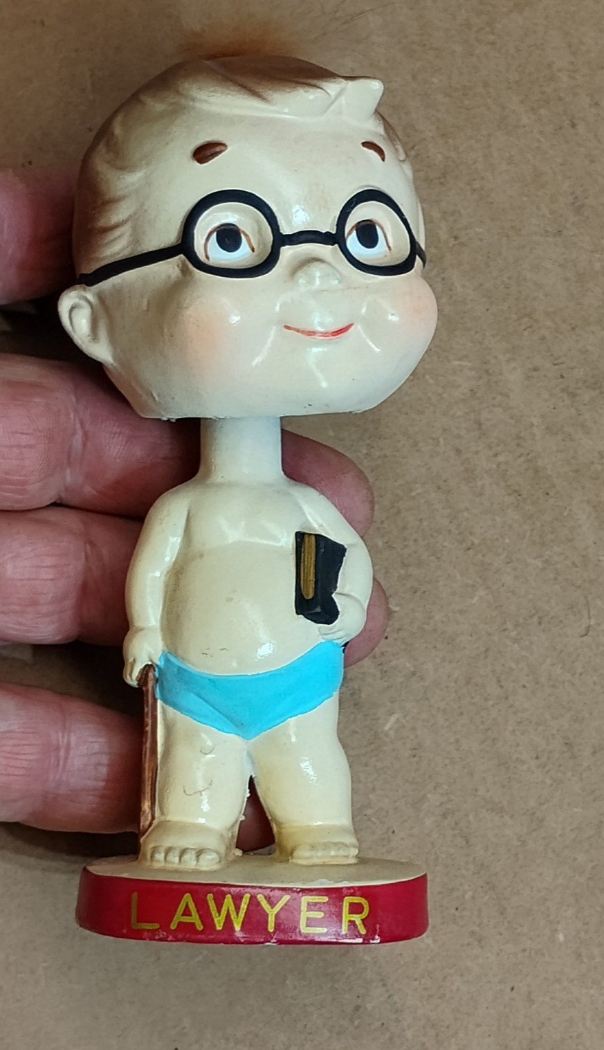 Vintage 1966 Rare Lawyer Figurine Plaster / Ceramic Bobblehead Sonsco Japan