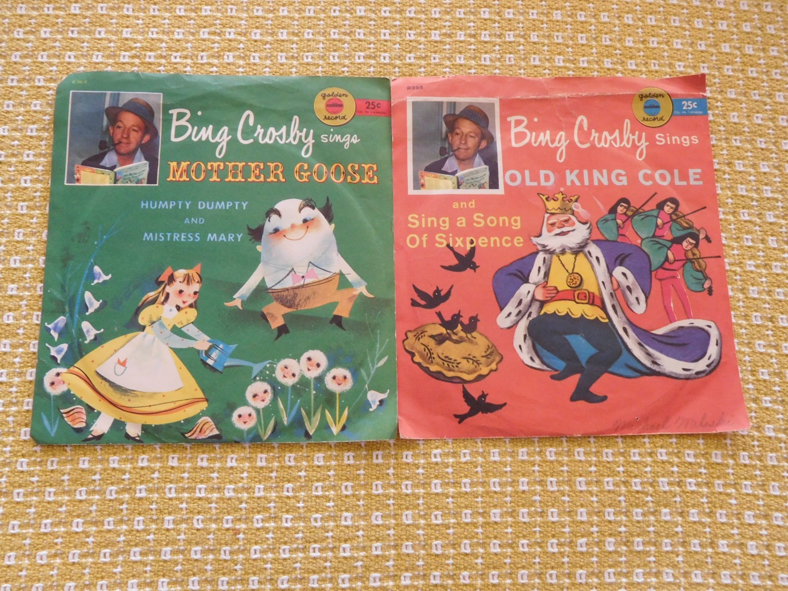 Vintage Golden Records Bing Crosby Old King Cole and Mother Goose TWO