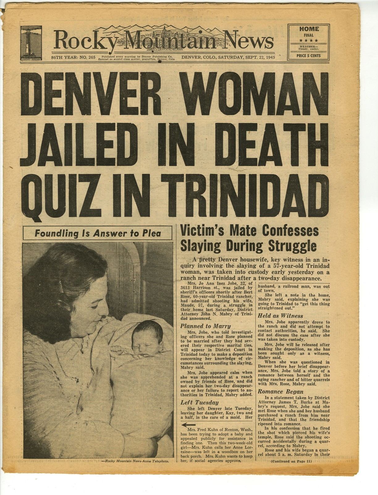 Rocky Mountain News Denver, Sep 22, 1945