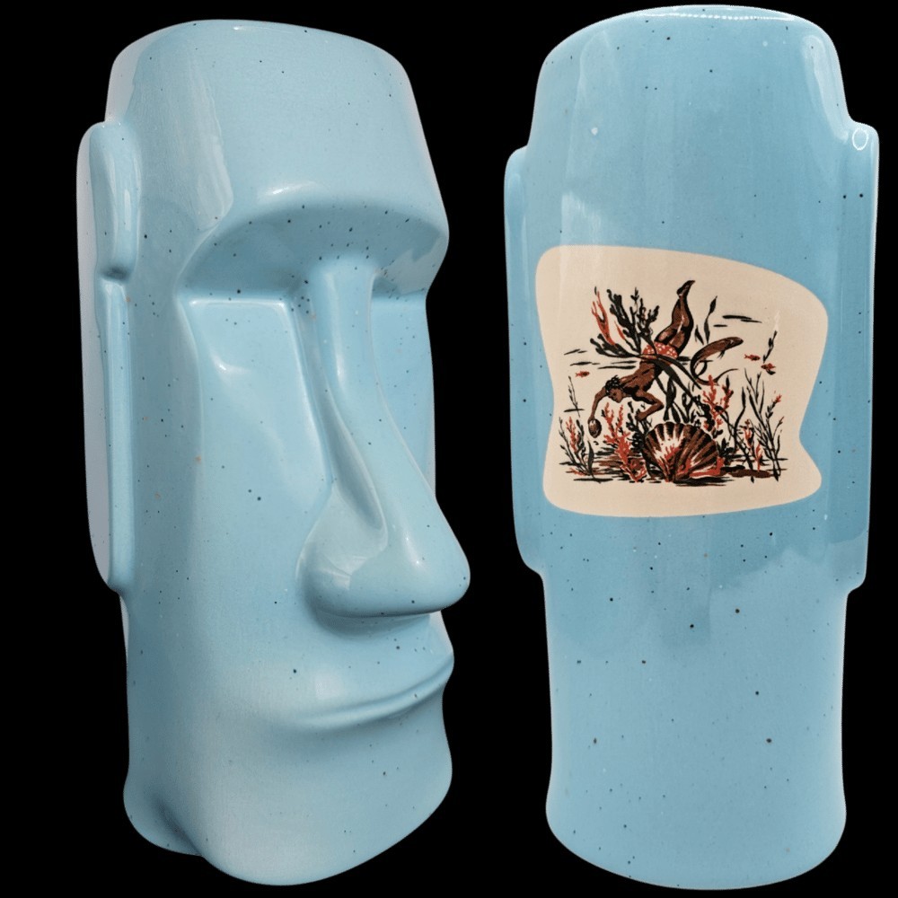 Deep Sea Diver Vintage Aloha Shirt Tribute Tiki Mug Turqouise Katiki Kustoms